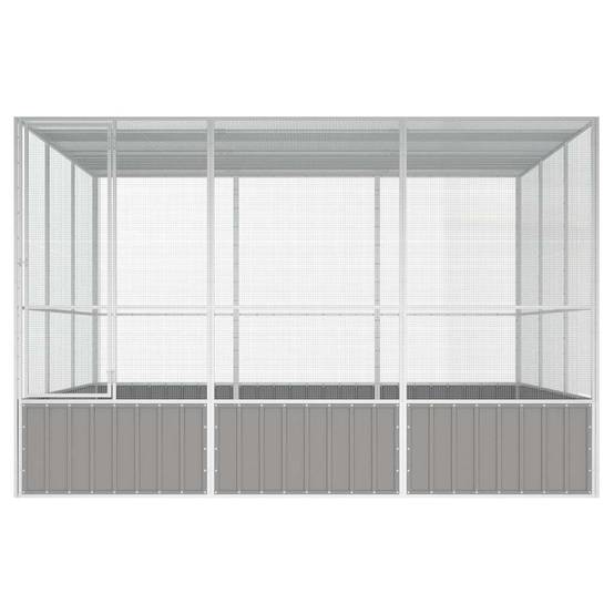 Volière Géante Acier Galvanisé Robuste Jardin Gris 302,5x324,5cm - ComfortXL Outdoor Living - Image 3