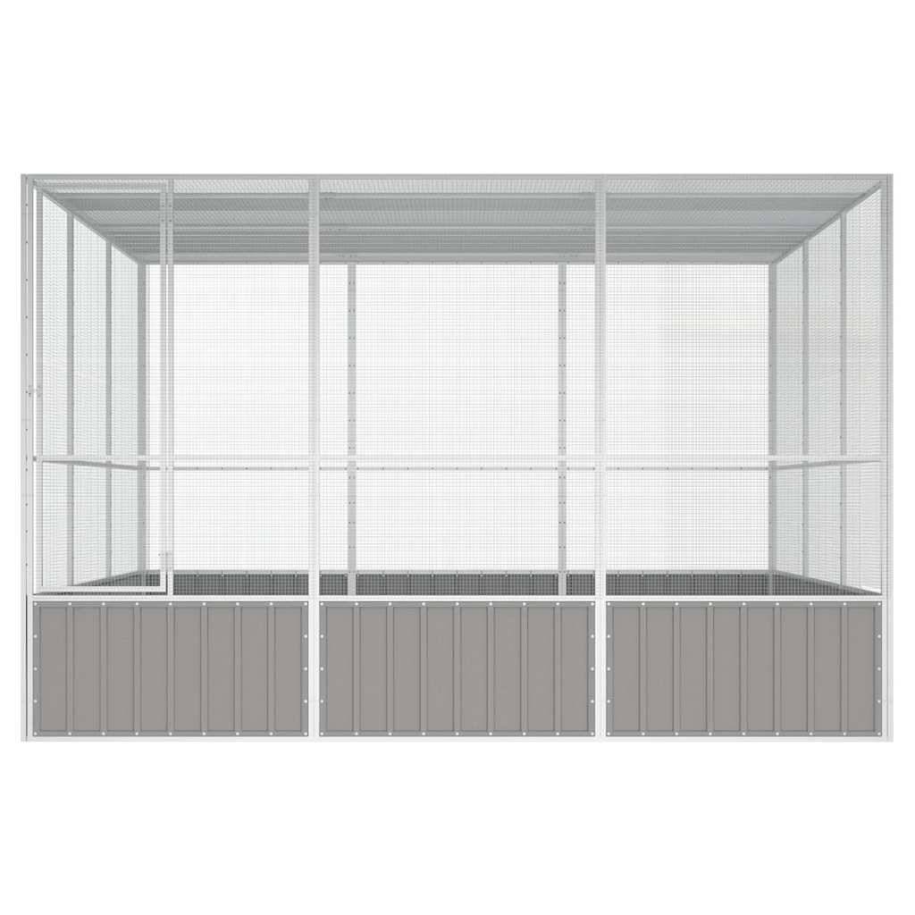 Volière Géante Acier Galvanisé Robuste Jardin Gris 302,5x324,5cm - ComfortXL Outdoor Living - Image 3