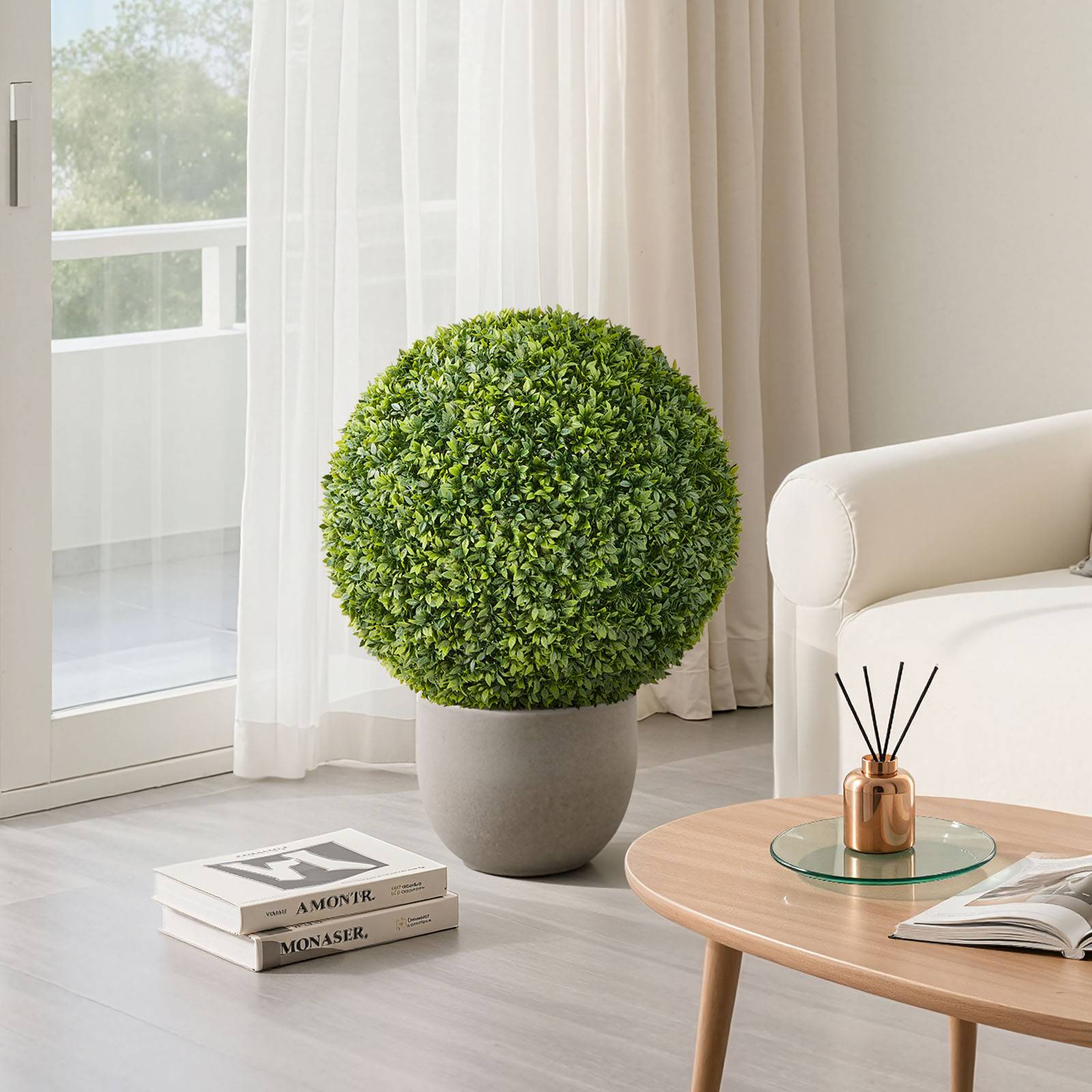 VEVOR Boule Buis Topiaire Artificiel Extérieur Fausse Plante Demi-sphère 584 mm - Image 8