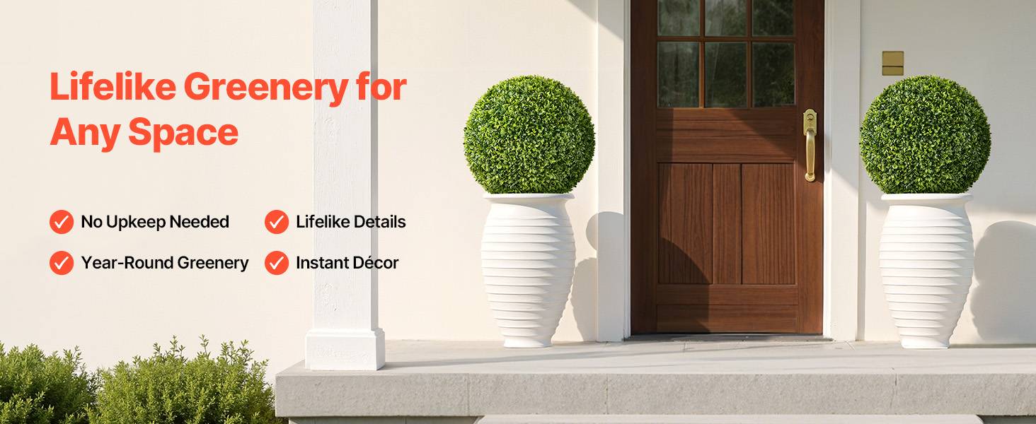 VEVOR Boule Buis Topiaire Artificiel Extérieur Fausse Plante Demi-sphère 584 mm - Image 9