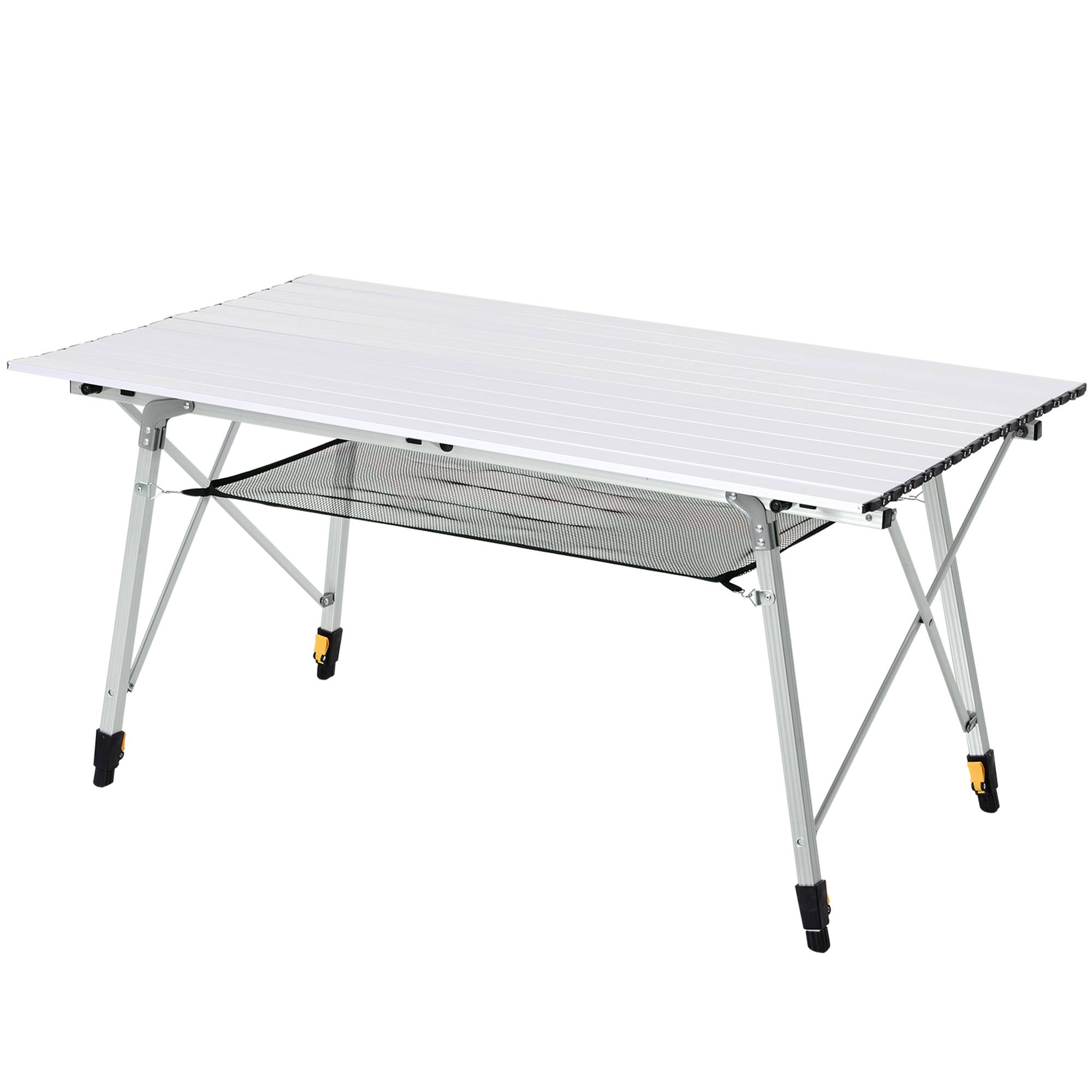 ComfortXL - Table pliante aluminium camping jardin 6 personnes hauteur réglable 120x70 cm gris - ComfortXL Outdoor Living - Image 2