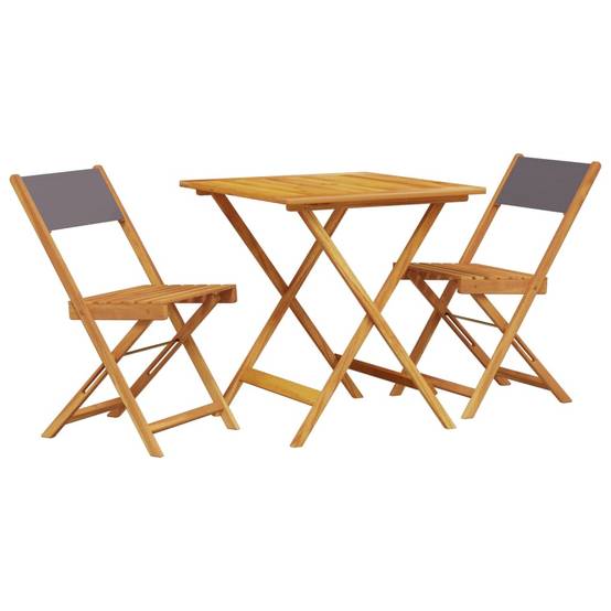 Maison Chic - Ensemble 3 pcs de bistro - Salon De Jardin - Mobilier extérieur anthracite tissu et bois massif MI475 - Image 1