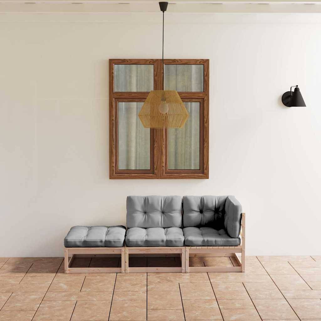 Vidaxl - Salon de jardin 3 pcs-Mobilier de jardin-Meuble de jardin avec coussins Bois de pin massif 388748 - Image 1