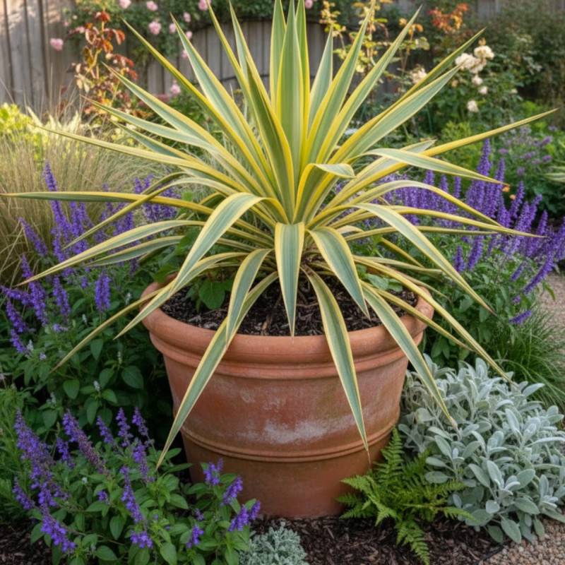 Yucca superbe gloriosa Citrus Twist® à fleurs Blanche/ - feuillage Persistant - Pot de 4L - 20/40 cm - Image 4