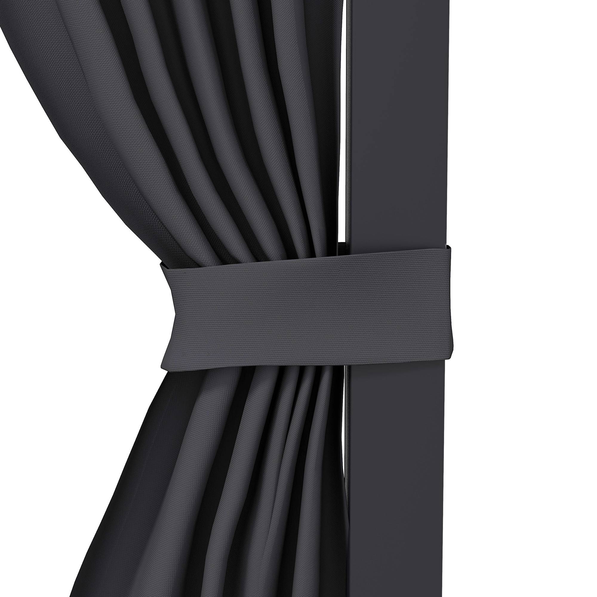 ComfortXL - Pergola aluminium toit polycarbonate coulissant rideaux terrasse 365x255cm gris - ComfortXL Outdoor Living - Image 10