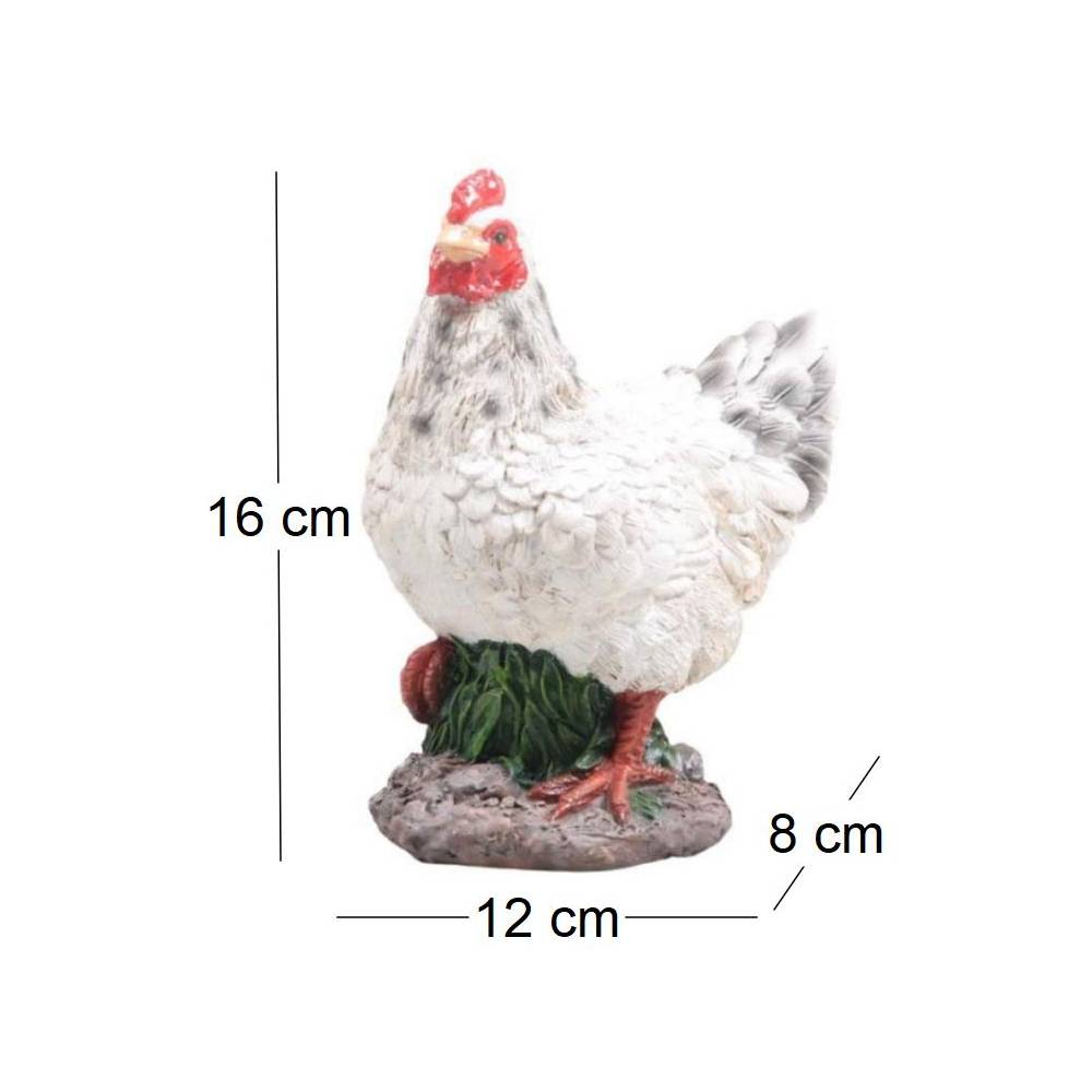 Farmwood Animals - Petite poule en résine 12 x 8 x 16 cm Blanc Farmwood Animals - Image 4