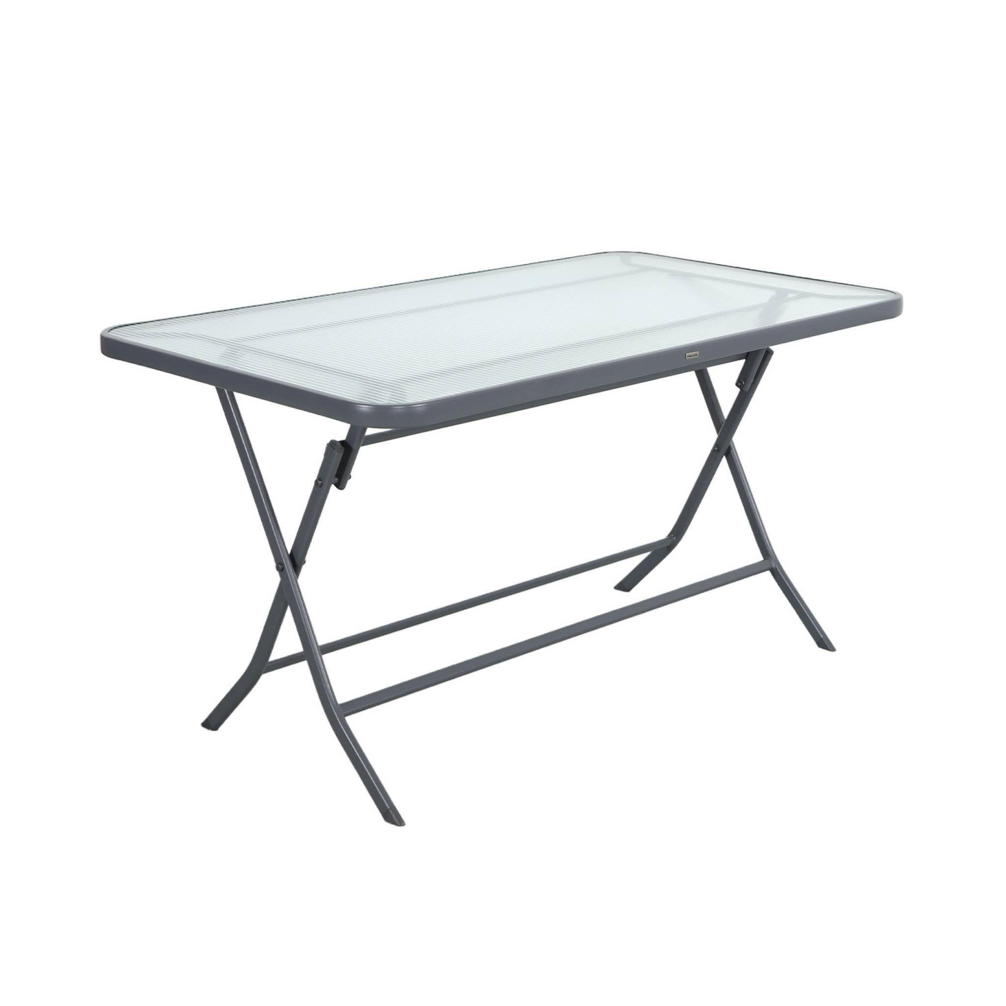 sweeek - Table de jardin pliante acier + 4 assises textilène anthracite - Ancona | sweeek - Image 6