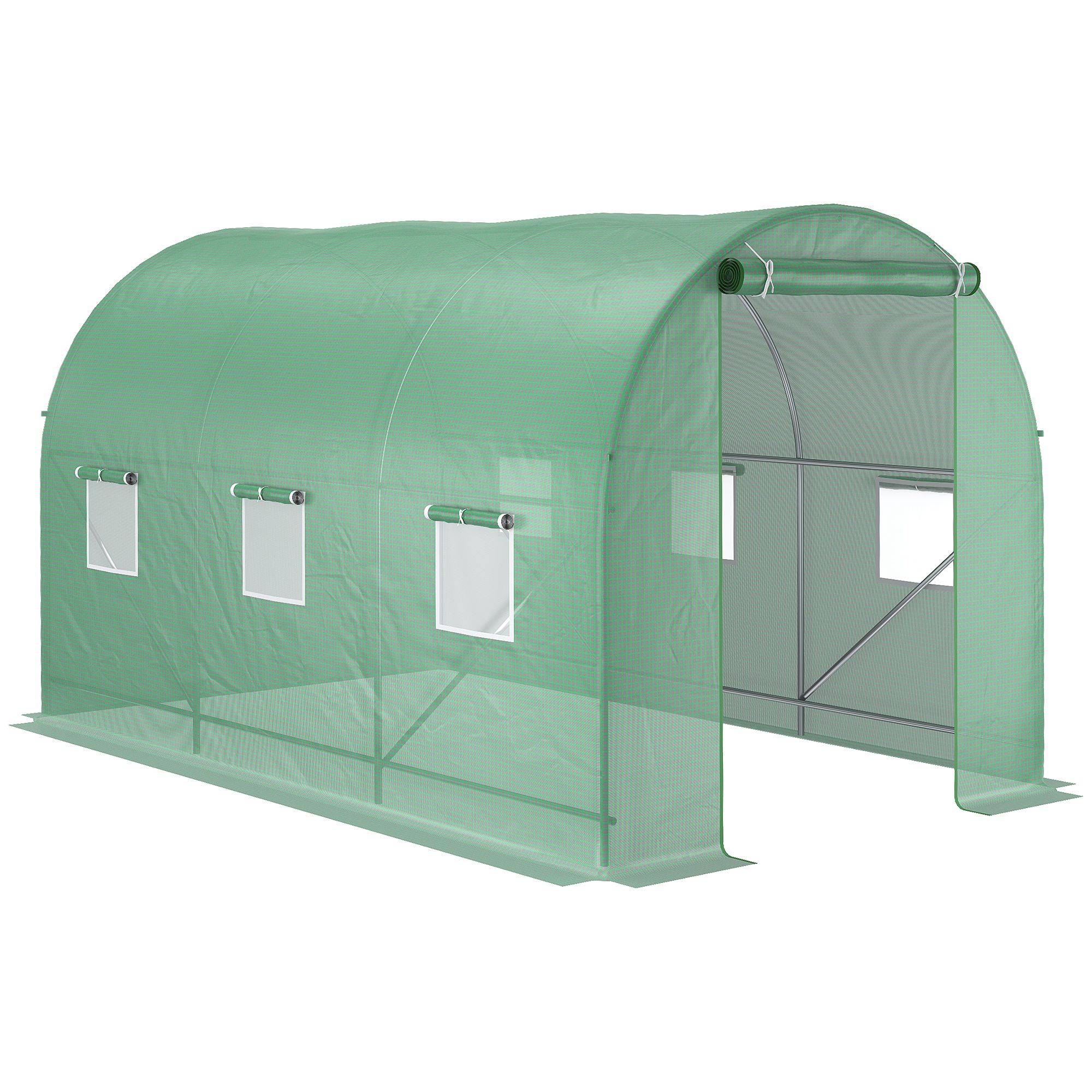 Serre Tunnel Jardin 7m² Acier PE Protection Tomates 350x200cm - ComfortXL Outdoor Living - Image 2