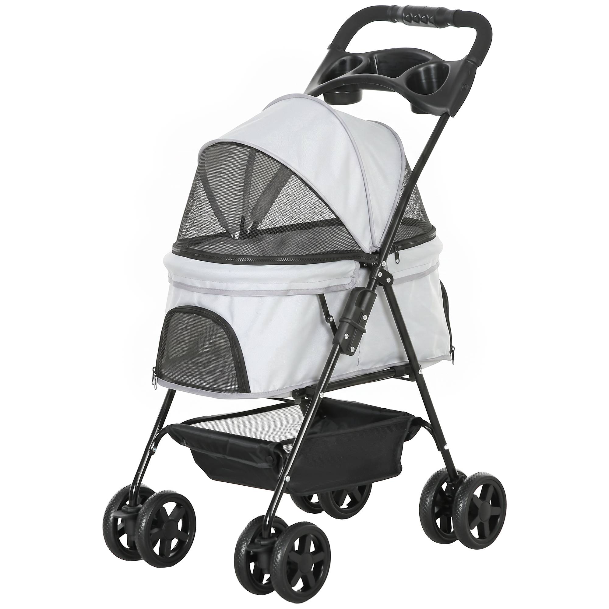 ComfortXL - Poussette pour chien acier tissu Oxford gris clair 67x45x96 cm pliable sécurisée - ComfortXL Outdoor Living - Image 2