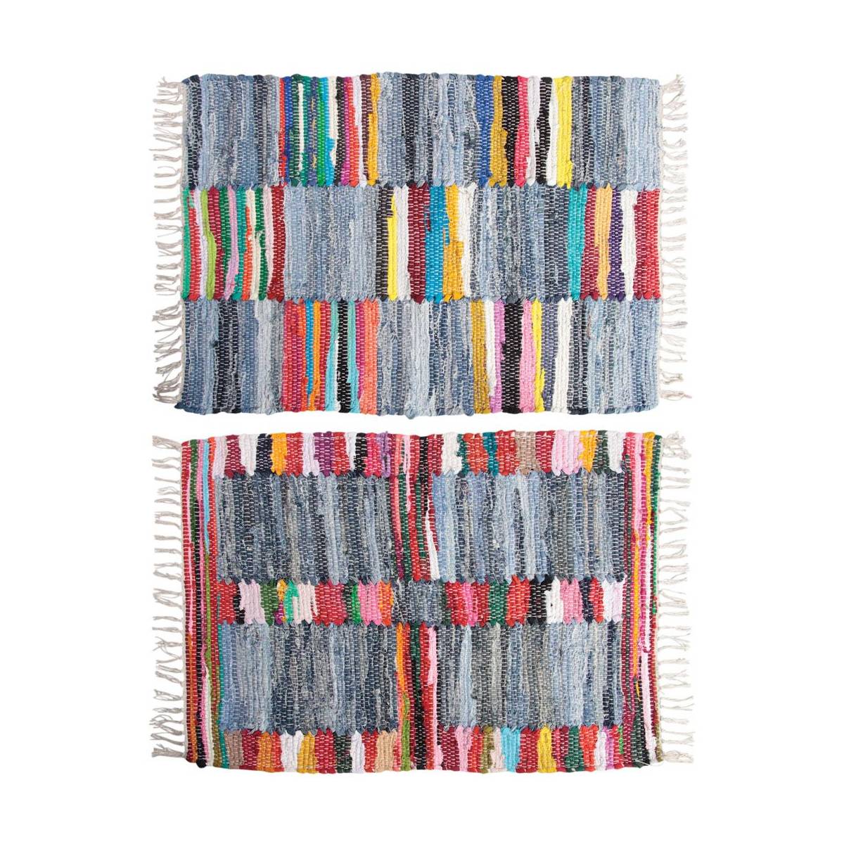 Aubry Gaspard - Tapis en coton multicolore (Lot de 2) - Image 1