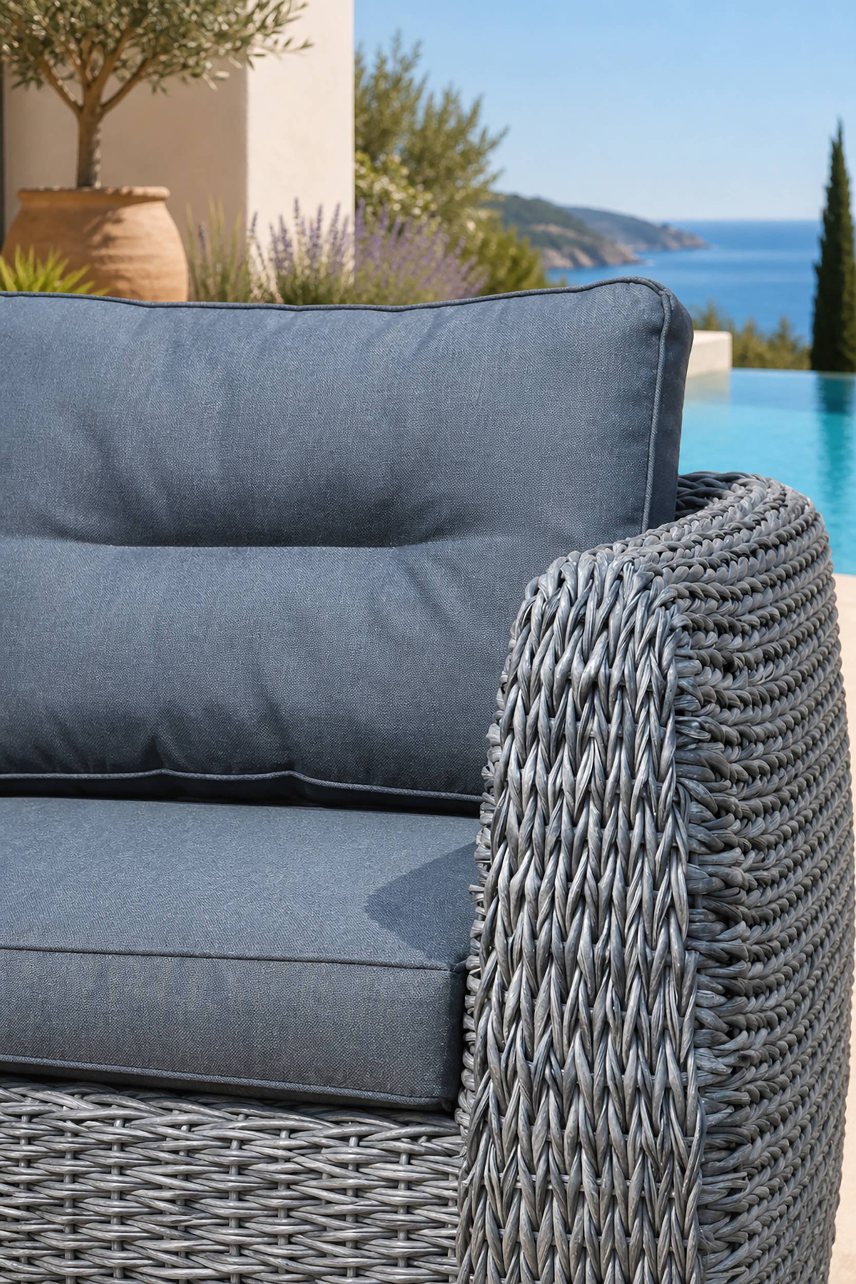 Paris Garden - Fauteuil 1 place de jardin en résine tessée - Gris anthracite - BAHAMAS - Image 4