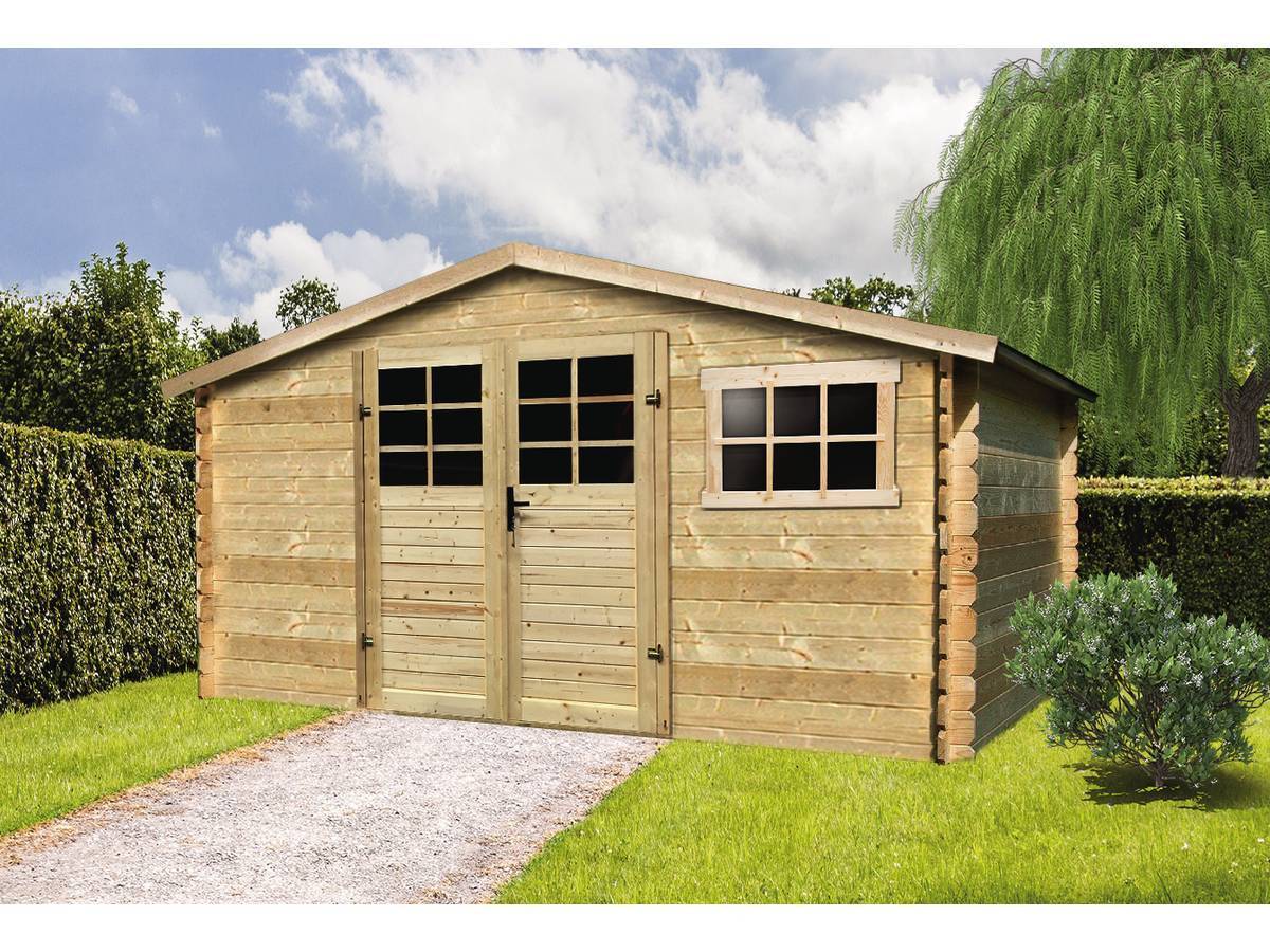 Habitat Et Jardin - Abri Jardin Bois Traditionnel - 11.56 M2 - 388 X 298 X 218 Cm - 28mm -solid - Image 2