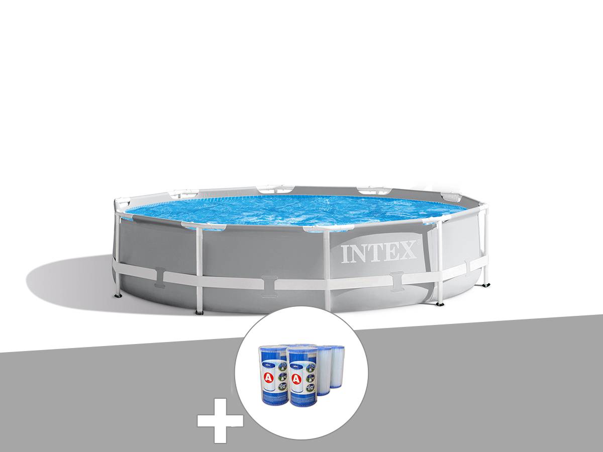 Kit piscine tubulaire Intex Prism Frame ronde 3,05 x 0,76 m + 6 cartouches de filtration - Image 2
