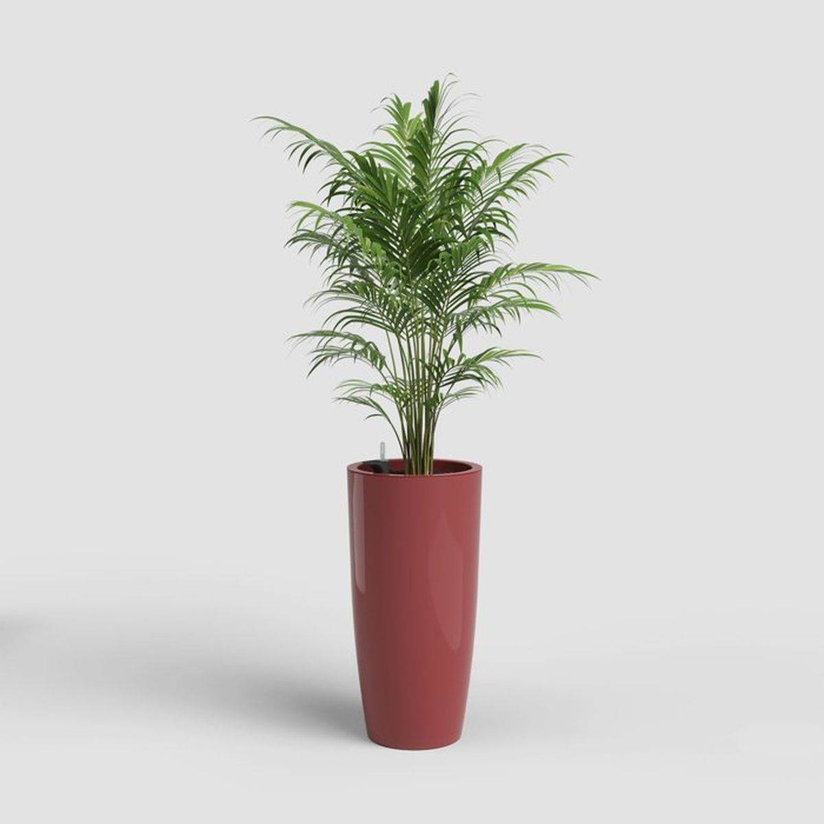 Pot de fleurs sur pied Santorini rouge foncé Ø40 x H78 cm, plastique résistant UV, 72 L - Artevasi - Image 2