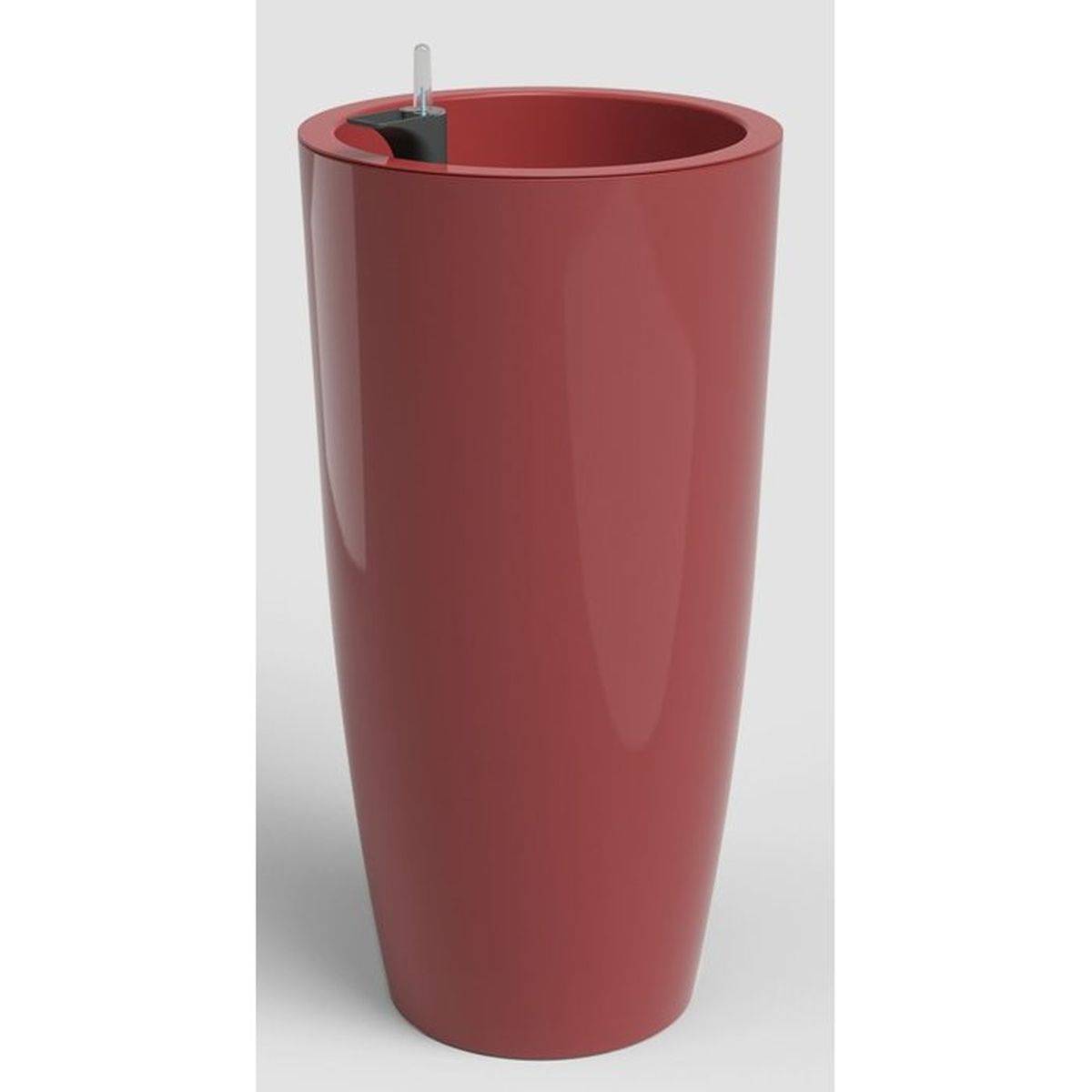 Pot de fleurs sur pied Santorini rouge foncé Ø40 x H78 cm, plastique résistant UV, 72 L - Artevasi - Image 1