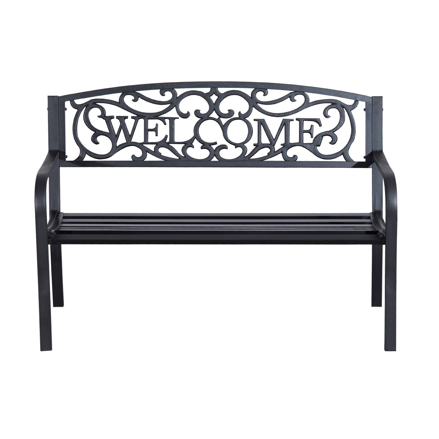 Banc de jardin, banc 2 places, banc de parc, mobilier de jardin en métal - Image 2