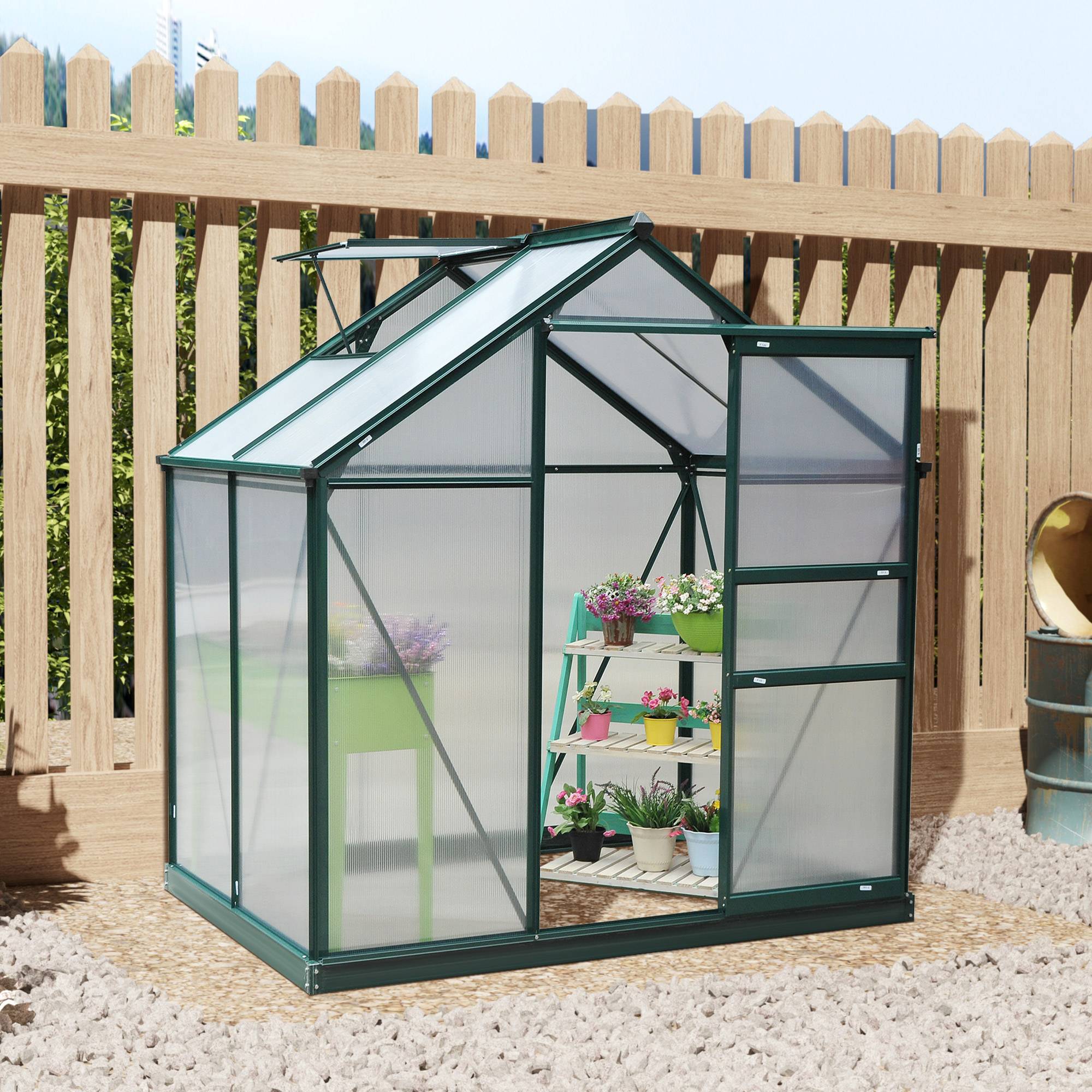 Serre de jardin polycarbonate pour hivernage isolation thermique 190x132cm - ComfortXL Outdoor Living - Image 4