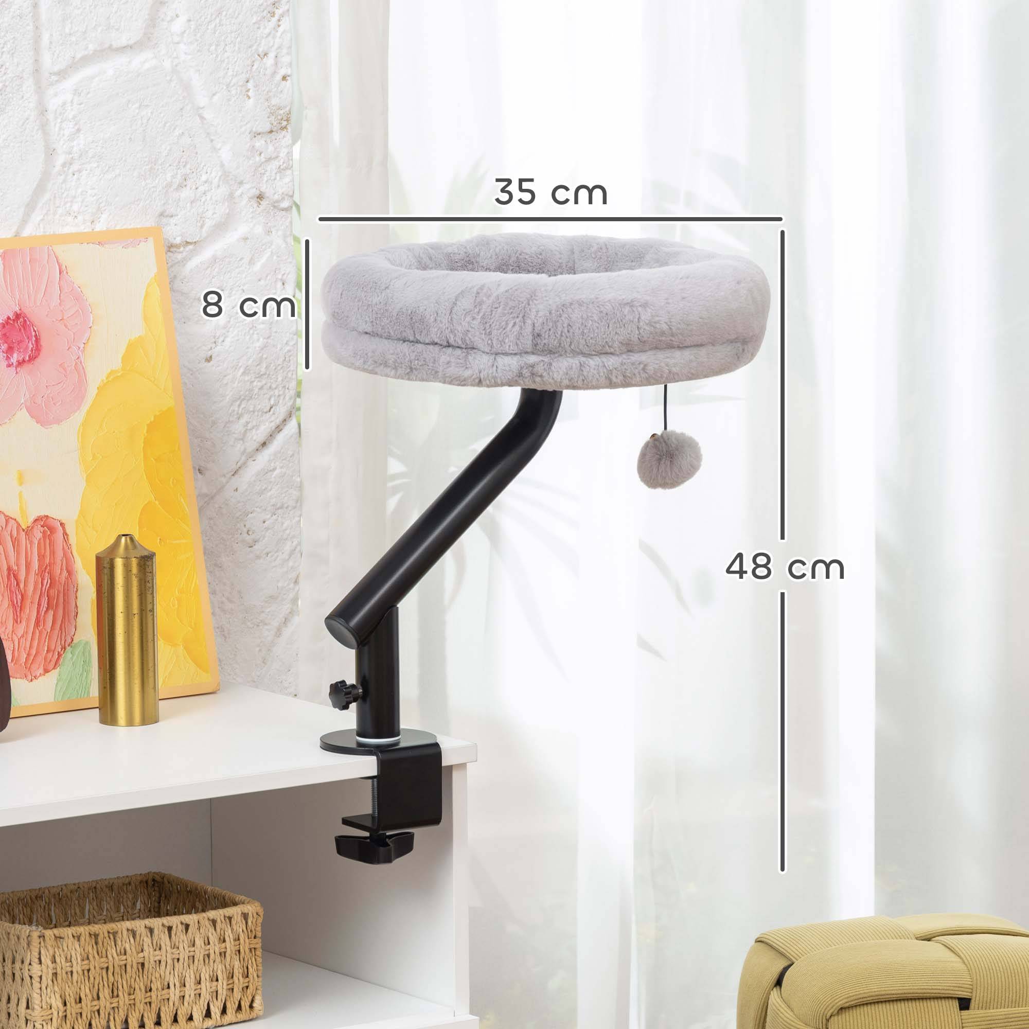 ComfortXL - Lit de bureau pour chat acier 35x35x48 cm gris fenêtre réglable 360° et lavable - ComfortXL Outdoor Living - Image 4