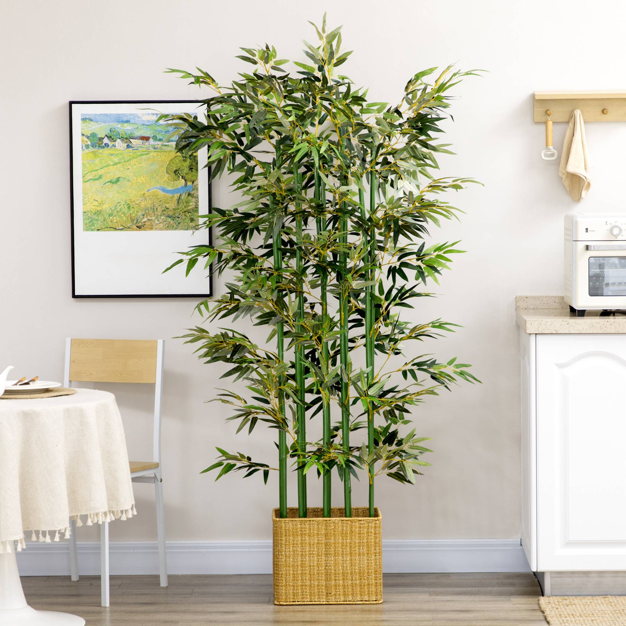 Bambou artificiel, plante artificielle décorative, aspect réaliste, facile d'entretien, pour la maison, 180 cm de haut, vert - Image 6