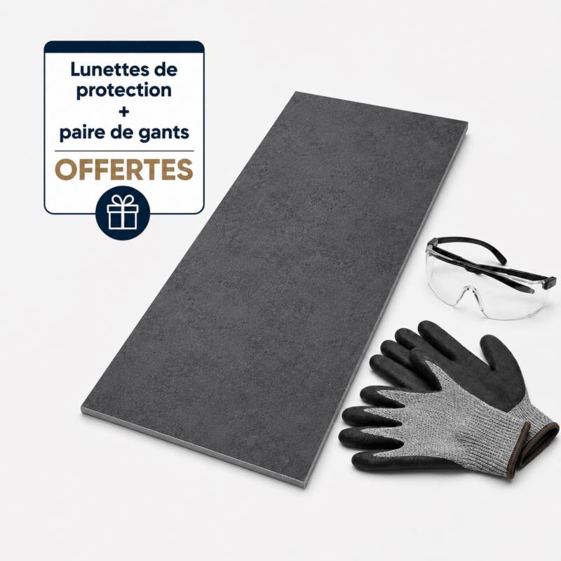 Dalle SPC clipsable sol et mur 50,22 m² pierre noire - 305 x 610 mm, usure 0,5 mm - Coloris - Pierre noire - Image 2