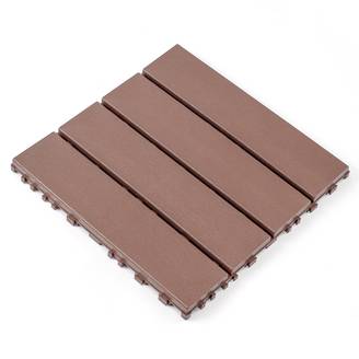 Dalles de Terrasse Clipsables PP Balcon Jardin Imperméable 30,5x30,5cm Marron Lot 44 - ComfortXL Outdoor Living