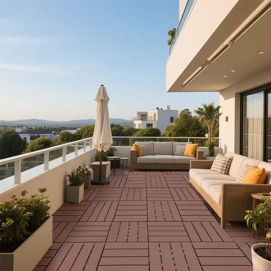 Dalles de Terrasse Clipsables PP Balcon Jardin Imperméable 30,5x30,5cm Marron Lot 44 - ComfortXL Outdoor Living - Image 7