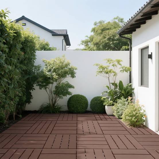 Dalles de Terrasse Clipsables PP Balcon Jardin Imperméable 30,5x30,5cm Marron Lot 44 - ComfortXL Outdoor Living - Image 8