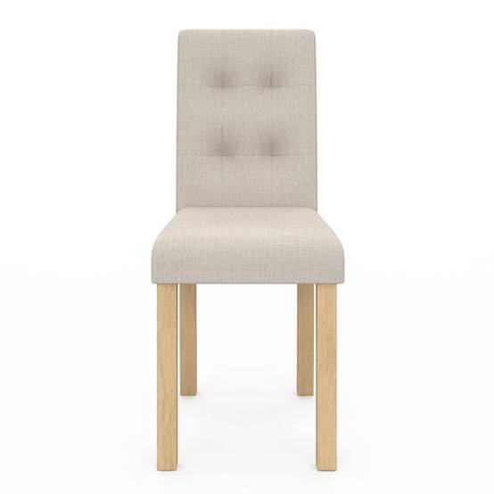 Lot de 4 chaises POLGA capitonnées beiges pour salle à manger - Image 4