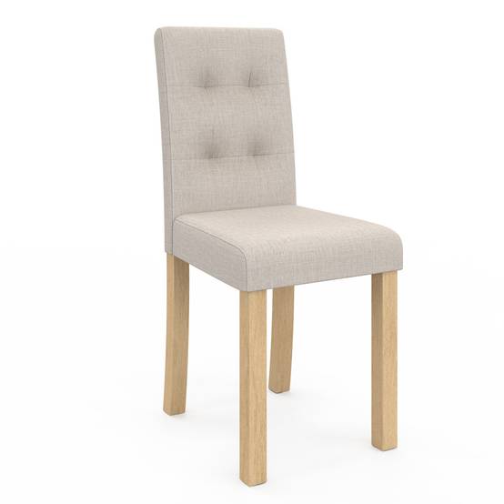 Lot de 4 chaises POLGA capitonnées beiges pour salle à manger - Image 3