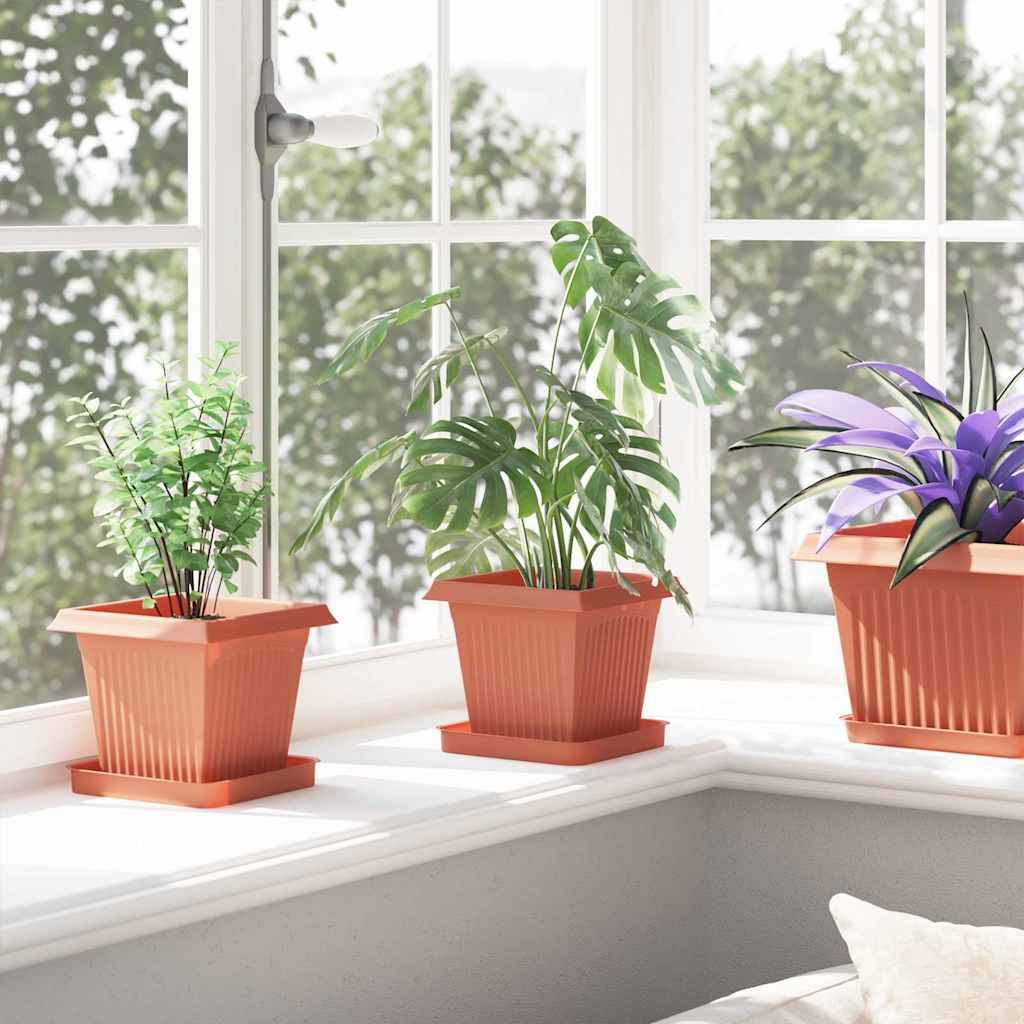 Vidaxl - Pots de plantes 24 pc Rouge brique Plastique vidaXL 3403304 - Image 5