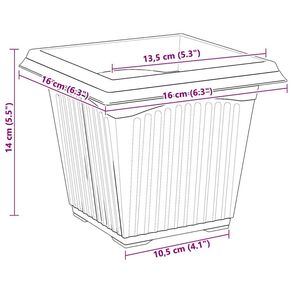 Vidaxl - Pots de plantes 24 pc Rouge brique Plastique vidaXL 3403304 - Image 3