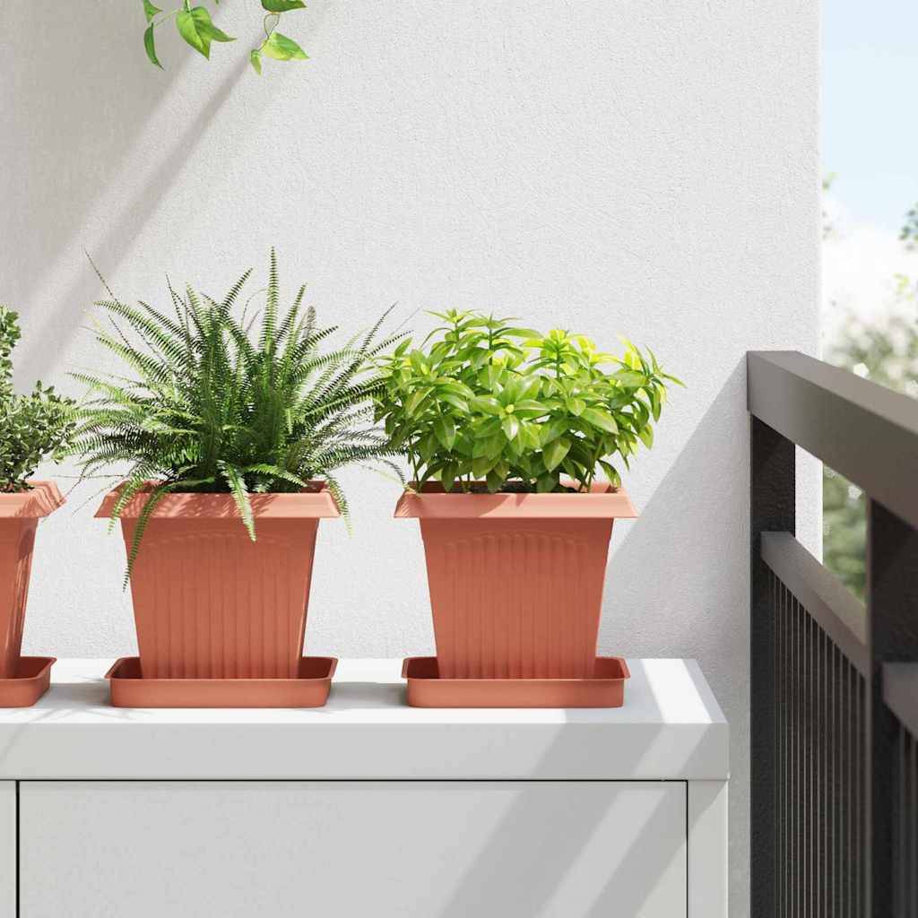 Vidaxl - Pots de plantes 24 pc Rouge brique Plastique vidaXL 3403304 - Image 1