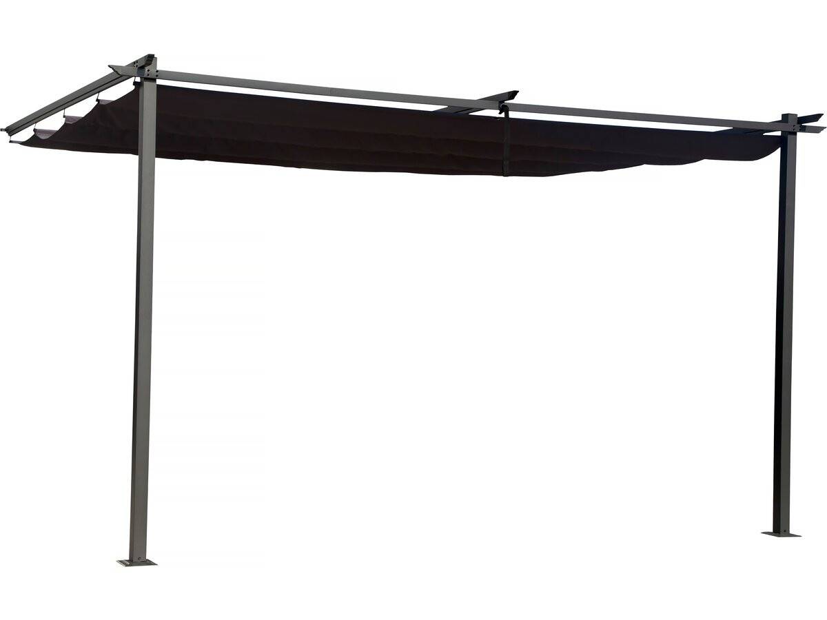 Pergola Adossée En Métal Avec Toit Rétractable - 3 X 4 M - Gris Anthracite -habitat Et Jardin - Image 1
