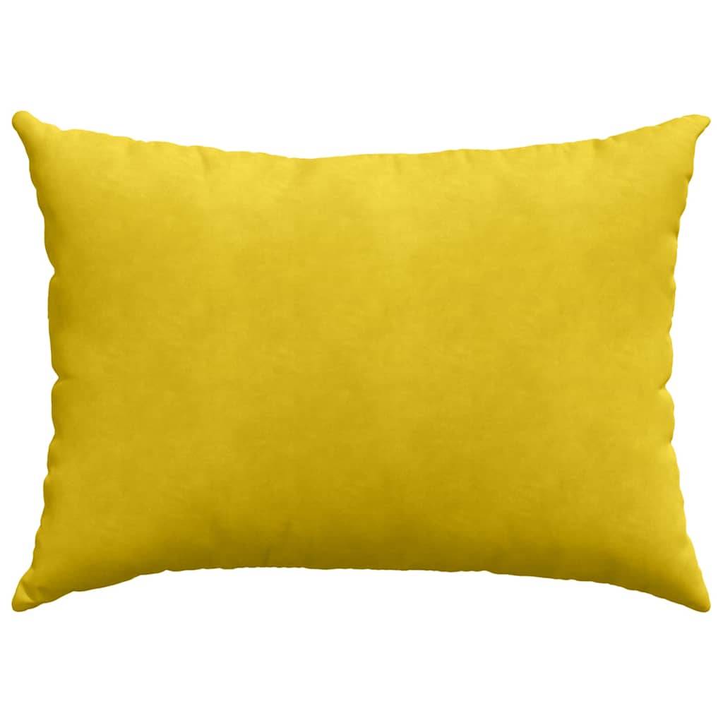 Paire de Coussins Moelleux Velours Côtelé Housse Amovible pour Canapé Salon Jaune 70x50 cm – ComfortXL Outdoor Living - Image 6