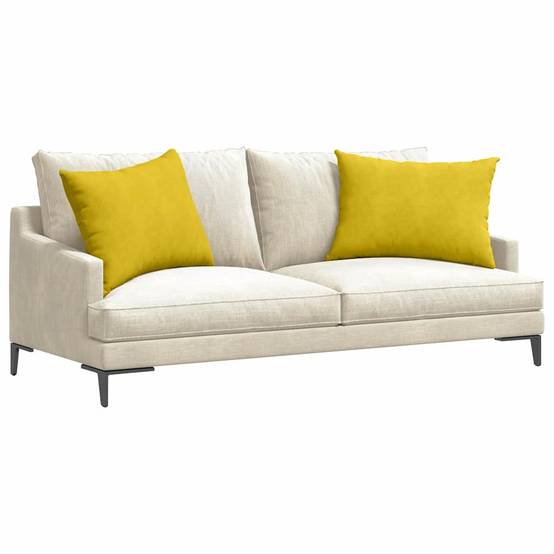 Paire de Coussins Moelleux Velours Côtelé Housse Amovible pour Canapé Salon Jaune 70x50 cm – ComfortXL Outdoor Living - Image 3