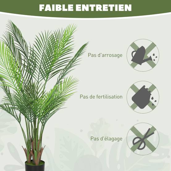 Palmier artificiel plastique bureau sanctuaire tropical 120 cm vert - ComfortXL Outdoor Living - Image 8
