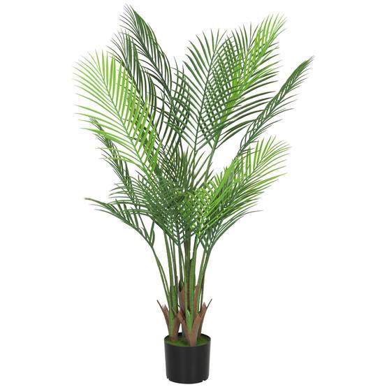 Palmier artificiel plastique bureau sanctuaire tropical 120 cm vert - ComfortXL Outdoor Living - Image 2