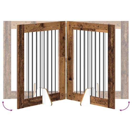 ComfortXL - Barrière pliable chien Bois d'ingénierie intérieur agencement 160cm Bois ancien - ComfortXL Outdoor Living - Image 7