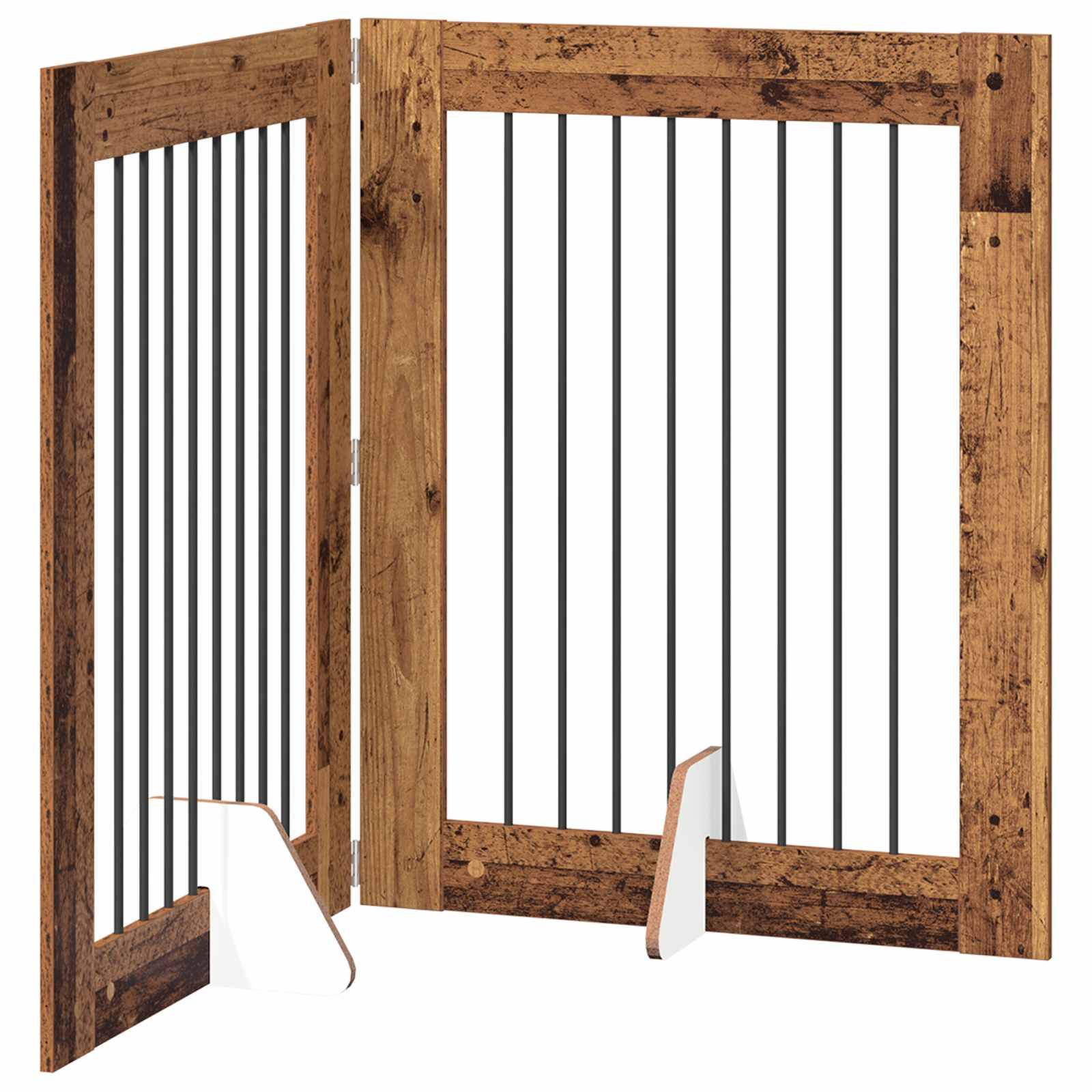 ComfortXL - Barrière pliable chien Bois d'ingénierie intérieur agencement 160cm Bois ancien - ComfortXL Outdoor Living - Image 2
