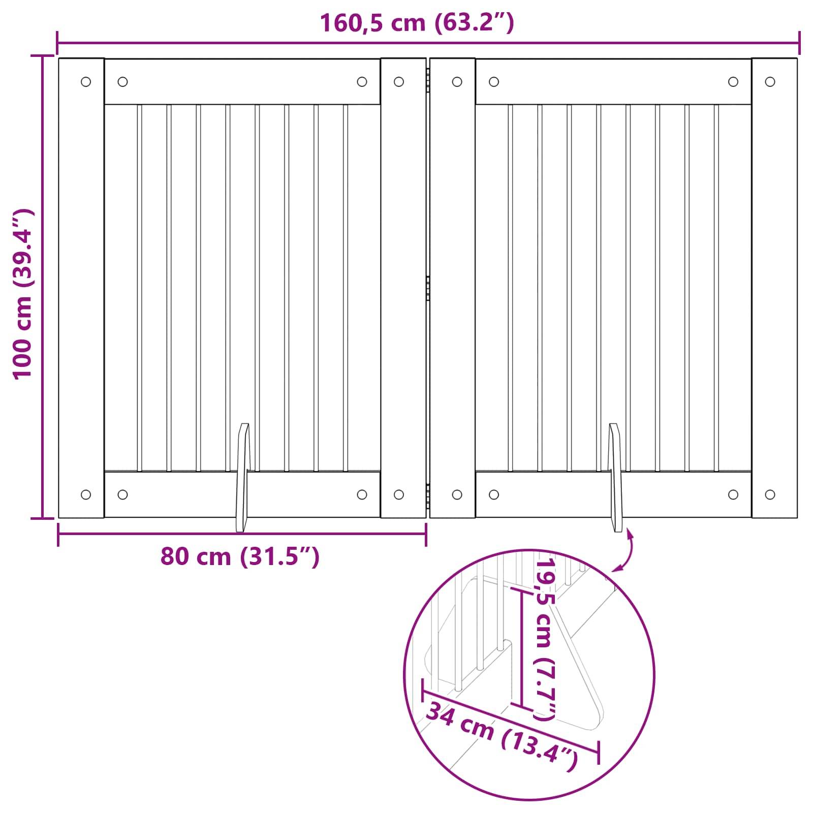 ComfortXL - Barrière pliable chien Bois d'ingénierie intérieur agencement 160cm Bois ancien - ComfortXL Outdoor Living - Image 9