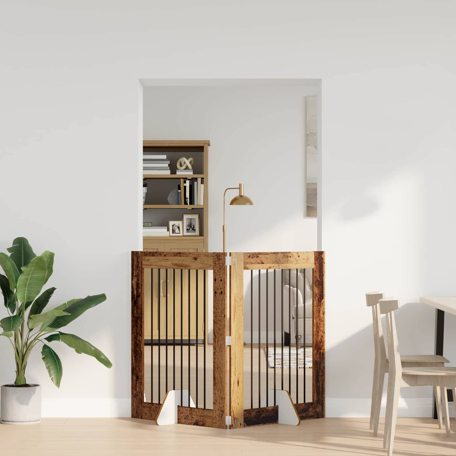 ComfortXL - Barrière pliable chien Bois d'ingénierie intérieur agencement 160cm Bois ancien - ComfortXL Outdoor Living - Image 1