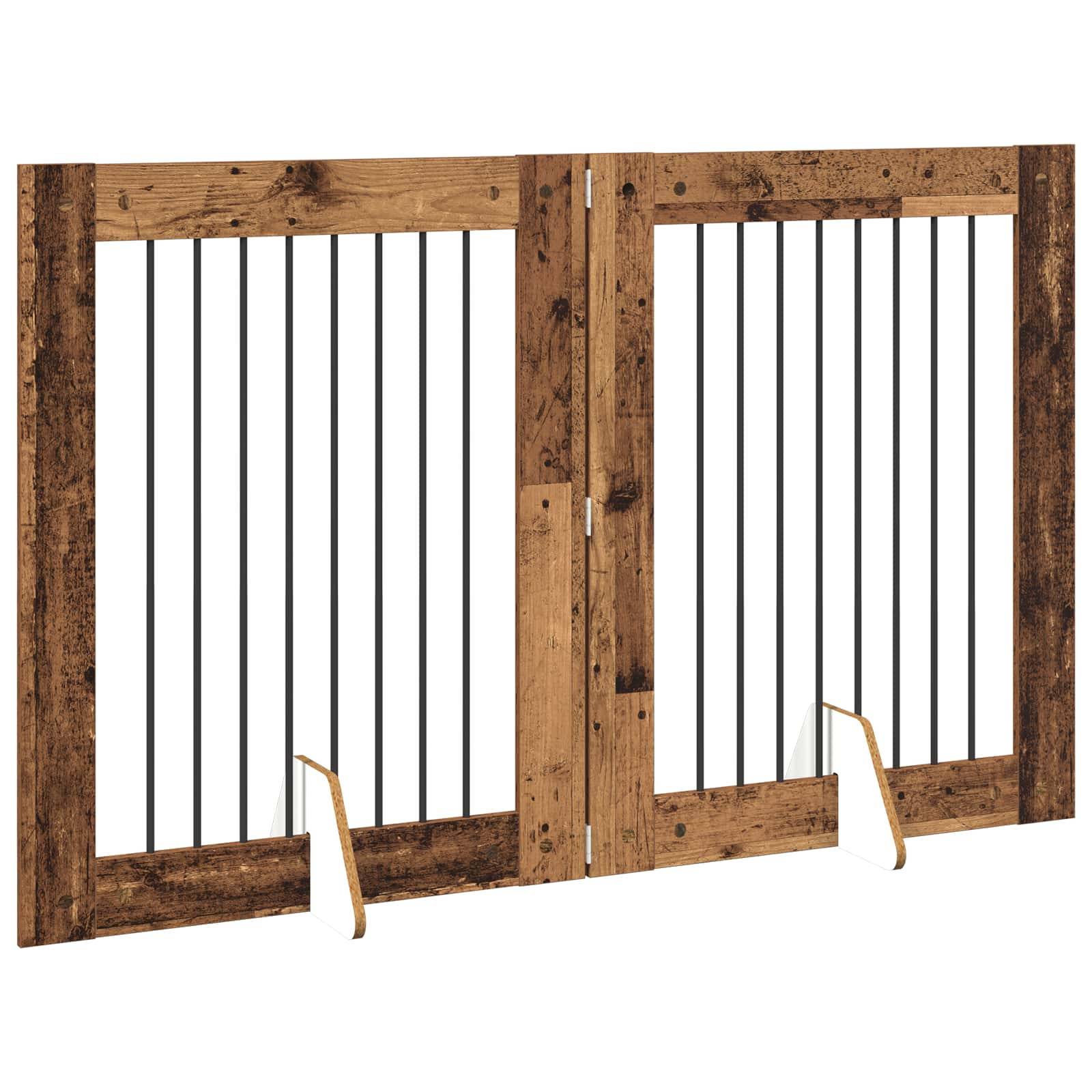 ComfortXL - Barrière pliable chien Bois d'ingénierie intérieur agencement 160cm Bois ancien - ComfortXL Outdoor Living - Image 3