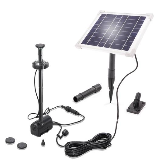 Pompe Solaire De Rechange Genova 1200/2000 Avec Kit Arrosage - 12-24V, Idéale Bassin Jardin