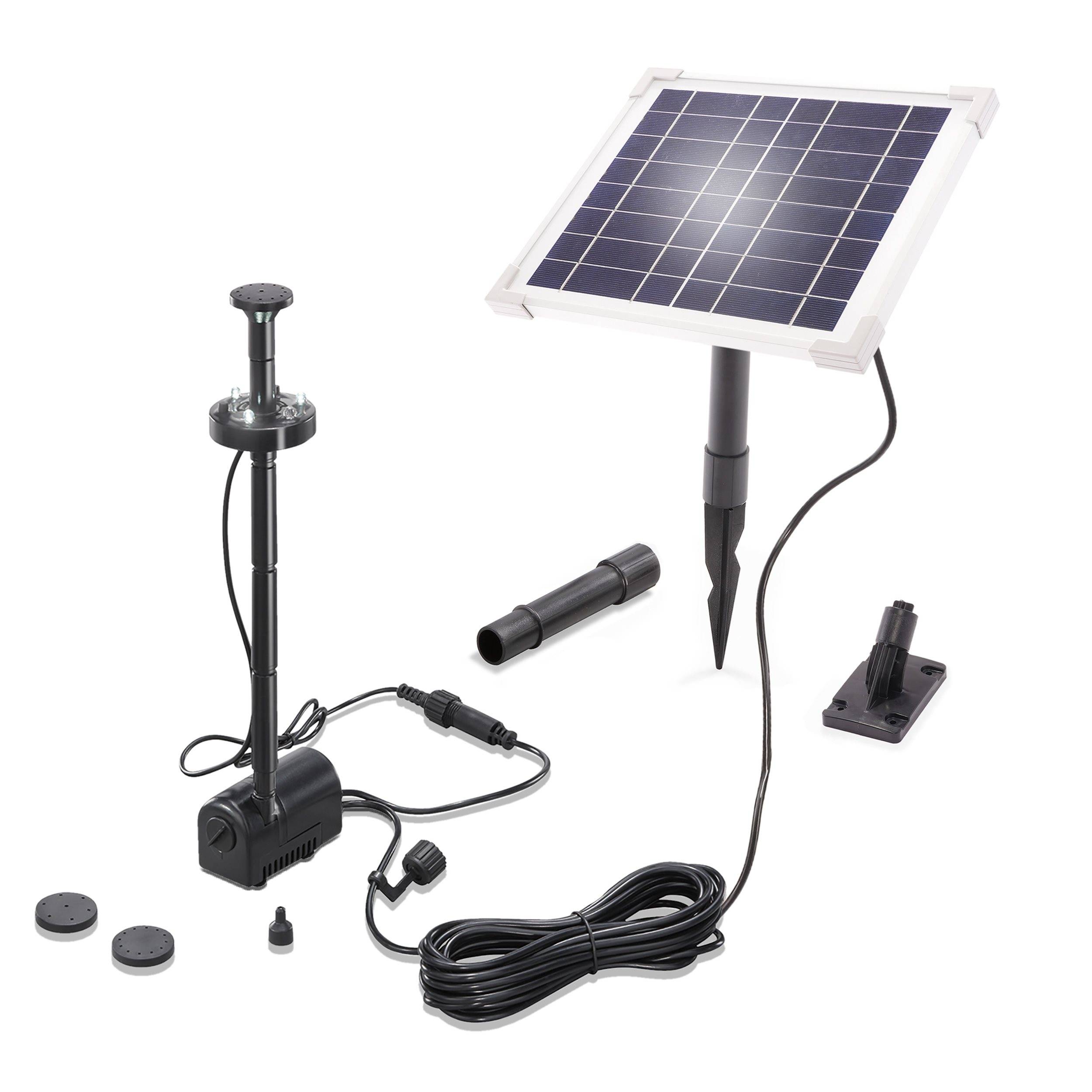 Pompe Solaire De Rechange Genova 1200/2000 Avec Kit Arrosage - 12-24V, Idéale Bassin Jardin