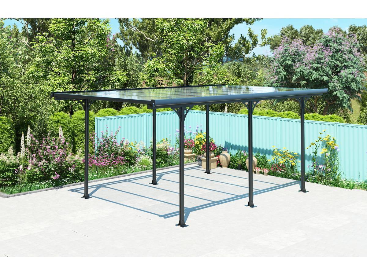 Habitat Et Jardin - Carport Voiture "denver" - 5.02 X 3.13 X 2.05 M - Transparent / Noir -habitat Et Jardin - Image 2