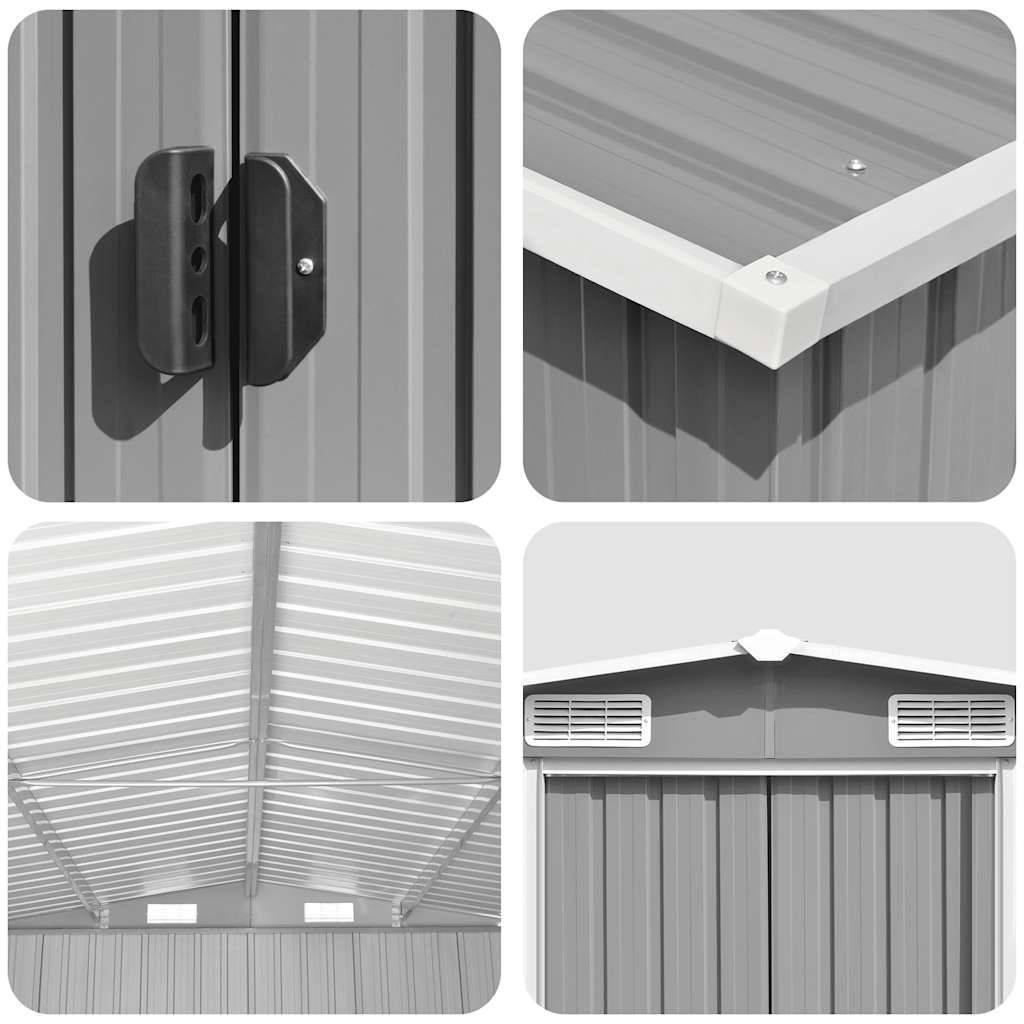 Vidaxl - Abri de jardin 257x489x181 cm Métal Gris 12.6m² vidaXL 143349 - Image 9