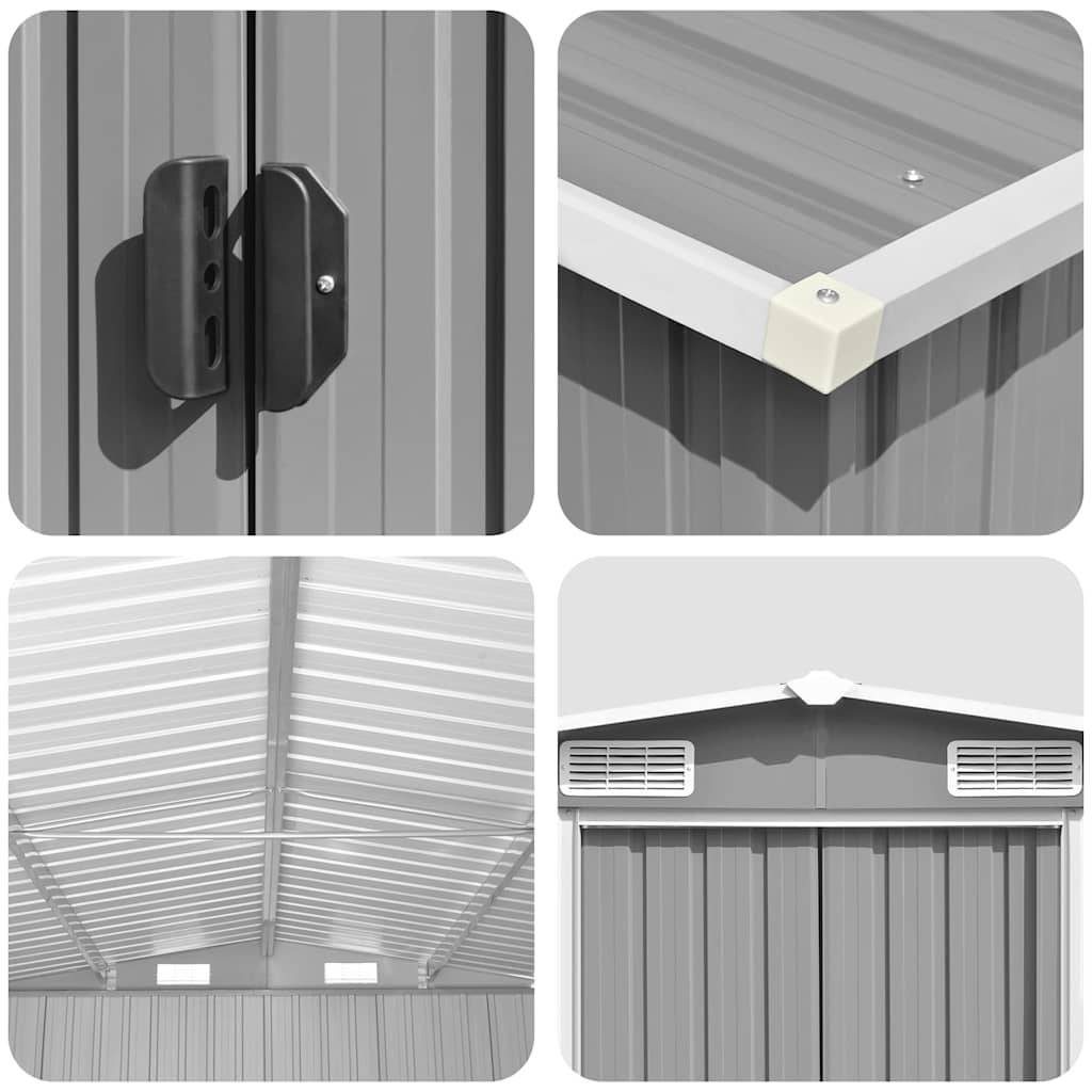 Vidaxl - Abri de jardin 257x489x181 cm Métal Gris vidaXL 143349 - Image 4