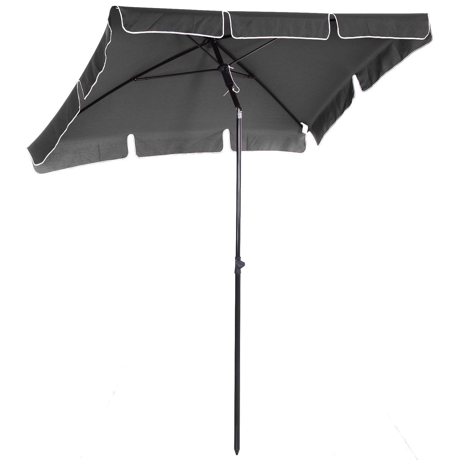 Outsunny - Parasol rectangulaire inclinable droit 2m alu métal polyester haute densité gris - Outsunny - Image 1