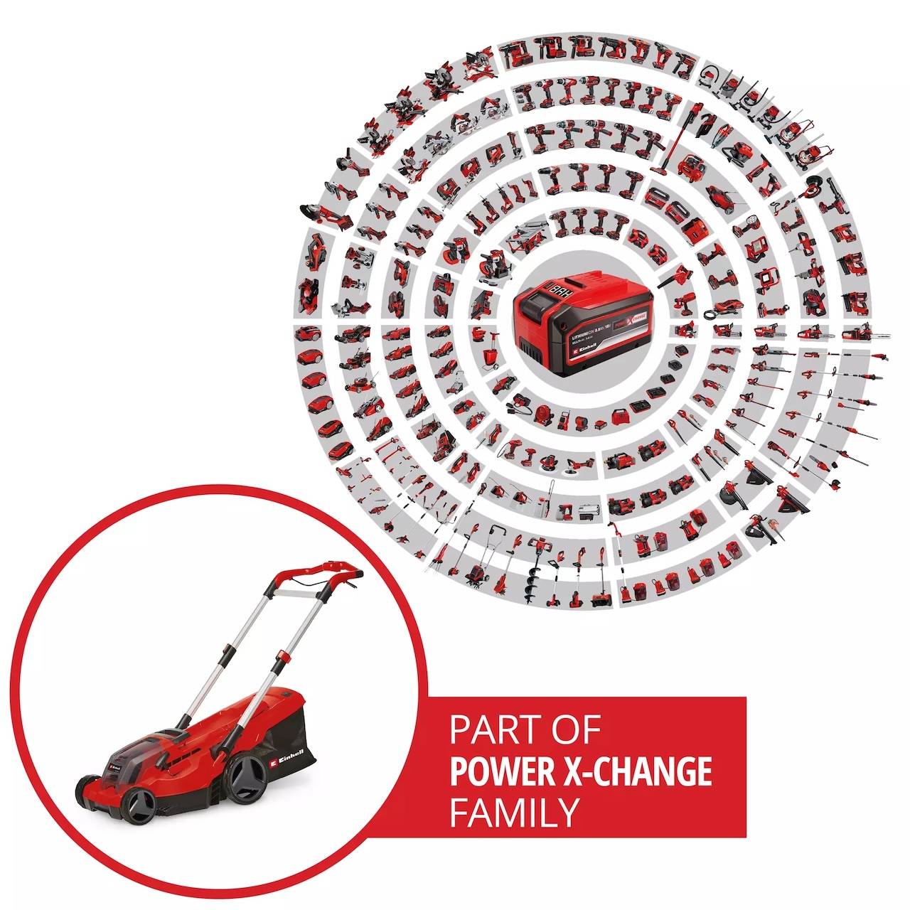 Einhell - Tondeuse à gazon sans fil - GP-CM 36/450 - 36 V Twin-Pack - Largeur de coupe 38 cm - 2 batteries 4,0 Ah - Image 3