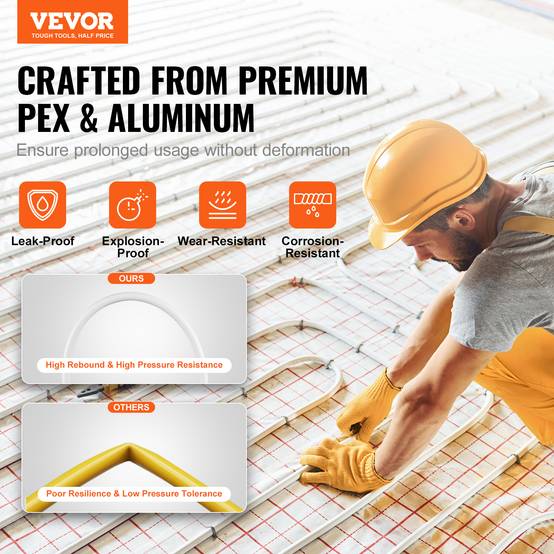 Vevor - VEVOR Tuyau PEX-AL-PEX Tube Composite Aluminium-Plastique Barrière Oxygène 200 m - Image 2